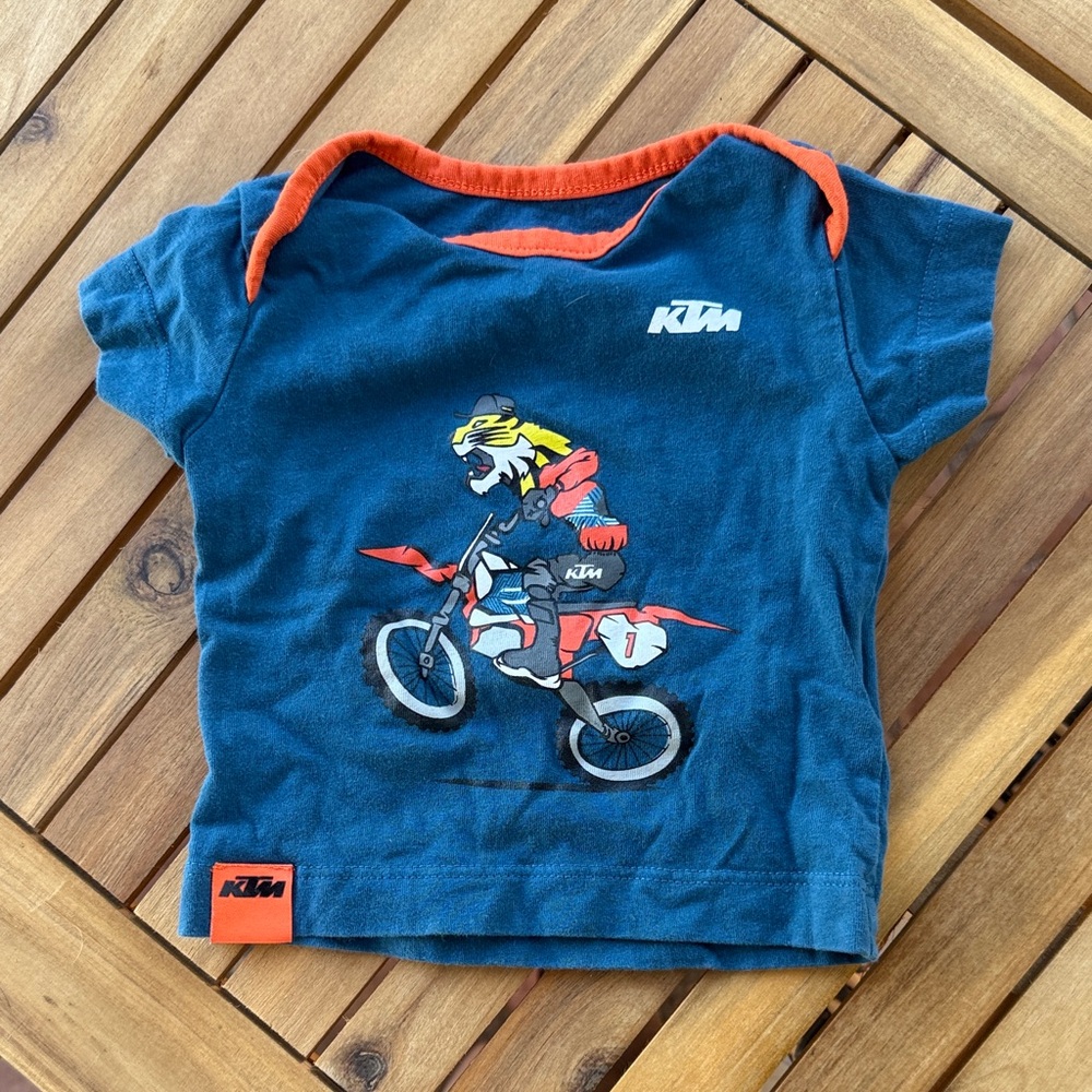 KTM Kids Blue and Orange Graphic T-Shirt